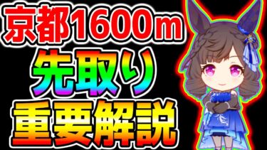 【ウマ娘】『京都1600ｍ先取り重要解説！』コース図解/有効加速/因子共有/因子周回etcマイルCS【ウマ娘プリティーダービー 新ガチャSSRファルコSSRコパノリッキー 水着タルマエ 水着フラッシュ