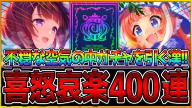 【ウマ娘】不穏な空気でも天井する喜怒哀楽を全て詰めた400連!! ガチャ中毒者の叫び方をしている方注意してください…ガチャ企画/ニシノフラワー/友人理事長/SSRサポカ/400連【新シナリオガチャ】