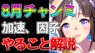 【ウマ娘】最新ルムマ見て分かった8月チャンミ攻略！9900育成しているから分かる有効加速、差がつく因子、無課金向けおすすめキャラについて解説します【チャンピオンズカップ】