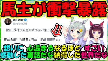 【ウマ娘 反応集】『ニシノセイウン西山オーナーが武豊騎手を乗せない理由が素晴らしすぎるとSNSで話題に！』に対するみんなの反応集 ウマ娘 まとめ 速報 競馬 【ウマ娘プリティーダービー】【かえで】