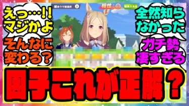 『因子周回のやり方、これが正解…！？』に対するみんなの反応集 まとめ ウマ娘プリティーダービー レイミン シーザリオ ガチャ エスポワールシチー  因子研究 ハフバ