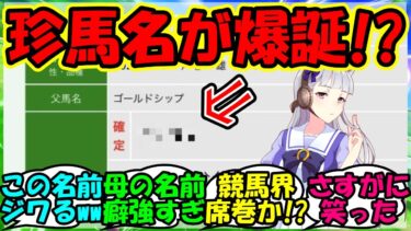 【ウマ娘 反応集】『ゴールドシップ産駒からとんでもない名前の馬が誕生にSNSで大反響！』に対するみんなの反応集 ウマ娘 まとめ 速報 競馬 【ウマ娘プリティーダービー】【かえで】